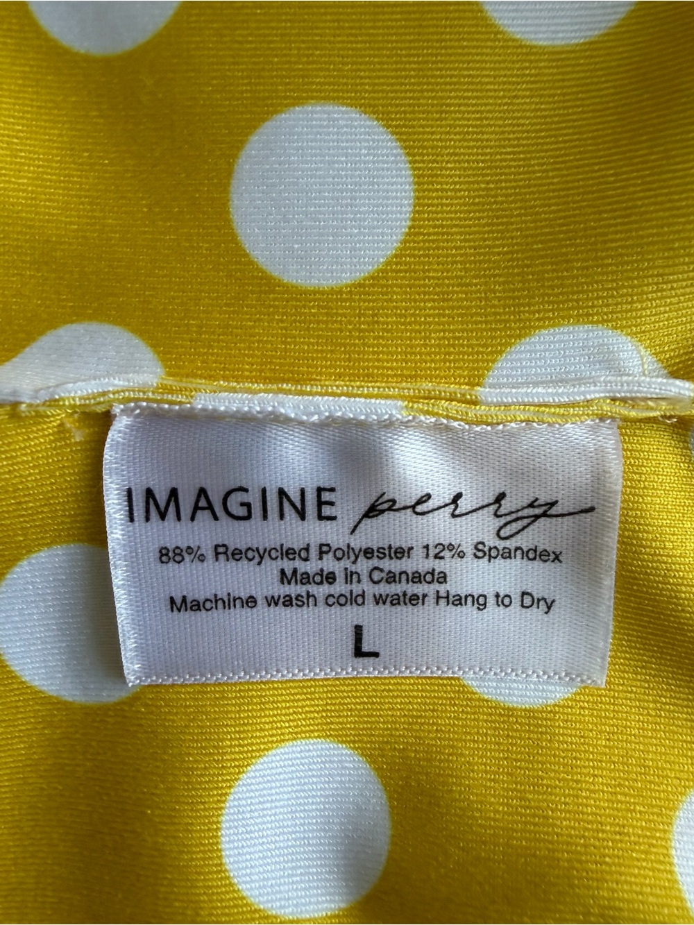 Polka Dot Tie-Front Bikini Top - Yellow, L - Picture 4 of 4